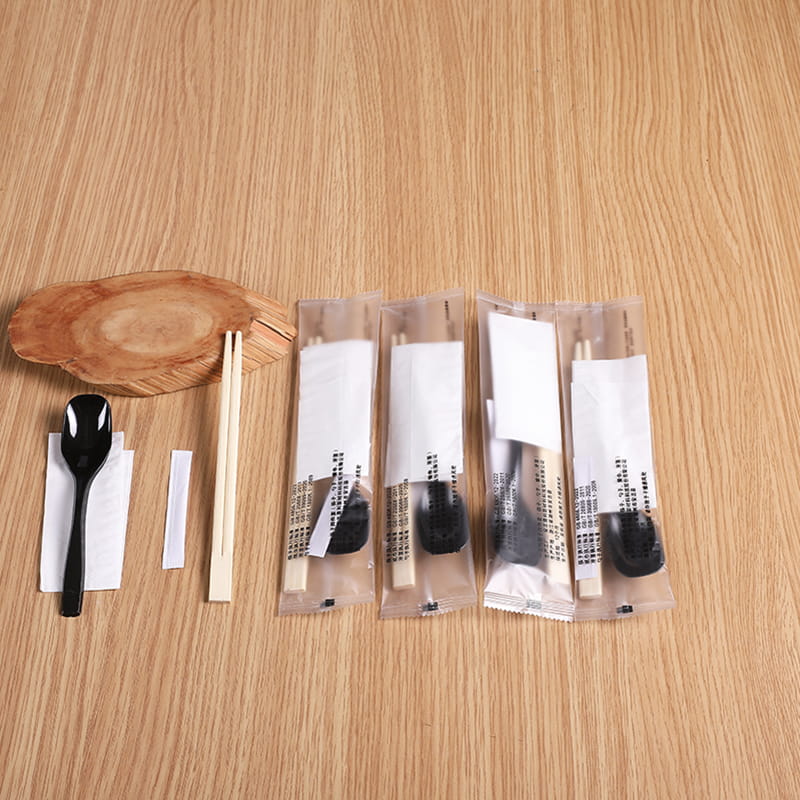 Beg Makanan Pakai 4pcs Dengan Sudu Penyepit Dan Set Filem Komposit Frosted Papernapkin